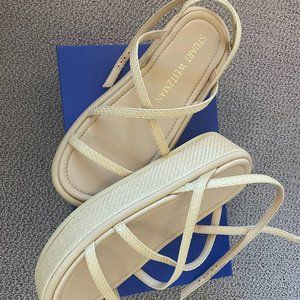 Stuart Weitzman New Summerlift Flatform sandal in Wheat size 9.5